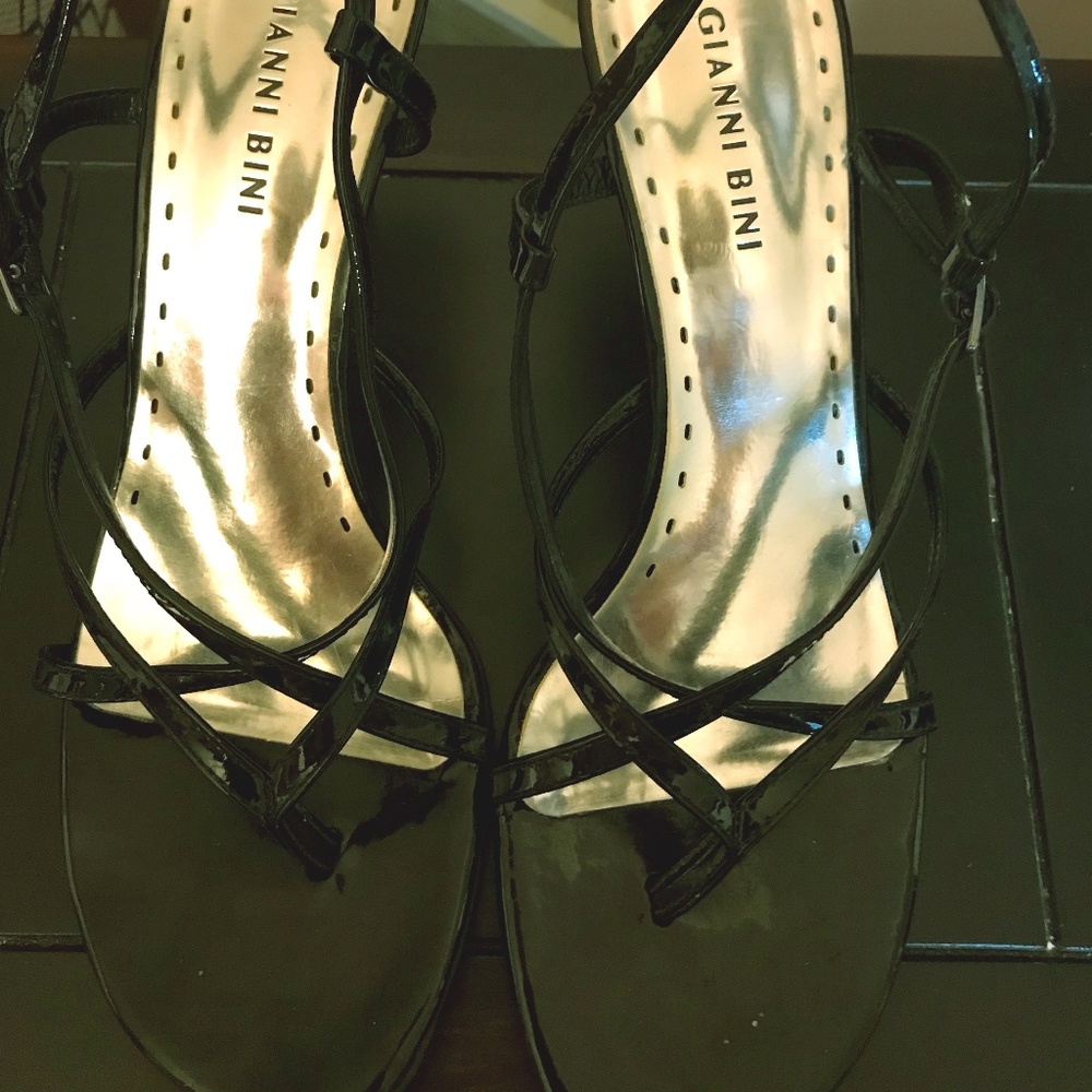 Black Patten Leather between the toe heel